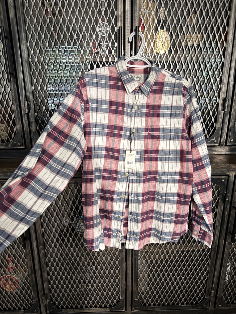 Lucky Brand Men's Plaid Button-Down Shirt - Pink, Blue & White